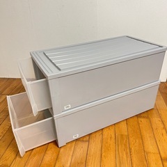 a押入れ収納ケース　チェスト　2個セット　グレーの画像