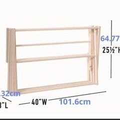 定価140ドル 木製 物干しスタンド 折りたたみの画像