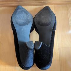 【27.0～27.5cm】黒ハイヒール　ベルベット　RWN by RAWANの画像