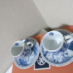 未使用　２個セット　シンジカトウ　カップ&ソーサー　スノーマン　ウインター２客の画像