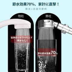 TVVTO シャワーヘッド 【2025革新モデル】節水シャワーヘッド マイクロナノバブル 節水 高水圧 増圧 浄水 極細水流 肌ケア 美髪 3段階モード 3D角度調整 手元止水 水圧の調節 増圧 高洗浄力 国際汎用基準G1/2 M/K/G/Tアダプター付き 取の画像