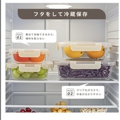 耐熱ガラス 保存容器 4個セット ガラス密閉容器 電子レンジ 食洗機対応の画像