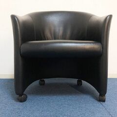 中古 レザーソファー 一人掛け キャスター付き