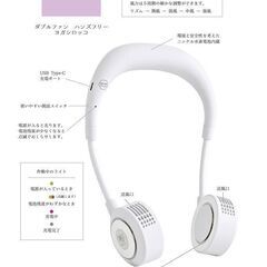 暑い日のお出かけに★ハンズフリー扇風機 WFan（ダブルファン）の画像