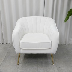 KH-13【新入荷　リサイクル品】ALTROBENE ベルベットファブリック×ゴールド脚　白の画像