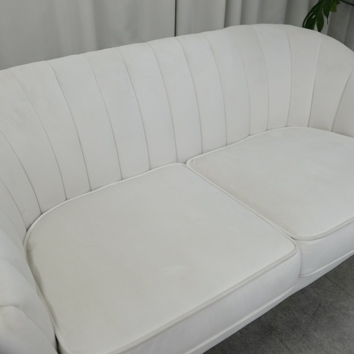 KH-14【新入荷　リサイクル品】ALTROBENE ベルベットファブリック×ゴールド脚　白