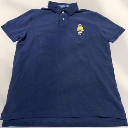 美品 ポロラルフローレン ポロベア 半袖 ポロシャツ 鹿の子 ネイビー Mサイズ POLO メンズ