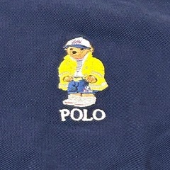 美品 ポロラルフローレン ポロベア 半袖 ポロシャツ 鹿の子 ネイビー Mサイズ POLO メンズの画像