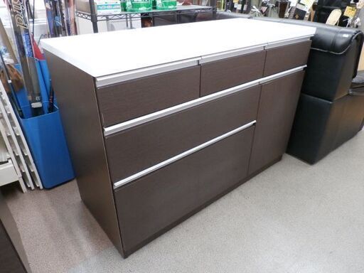 【美品】【メンテナンス済】ニトリ　ミドルレンジボード　レンジ台　キャビネット ニトリ ミドルレンジボード 幅120.5cm レンジ台 食器棚 ライトブラウン