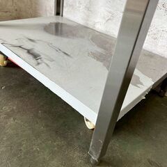 ステンレス製 作業台 W900×D600×H790 ステンレス作業台 厨房 厨房機器 店舗 店舗用品 2段 業務用 コンロ台 飲食店 キッチン Y2040の画像