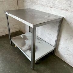 ステンレス製 作業台 W900×D600×H790 ステンレス作業台 厨房 厨房機器 店舗 店舗用品 2段 業務用 コンロ台 飲食店 キッチン Y2040の画像