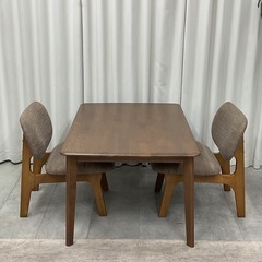 KH-20【新入荷　リサイクル品】ニトリ　ダイニング3点セット　ブラウンの画像