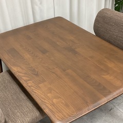 KH-20【新入荷　リサイクル品】ニトリ　ダイニング3点セット　ブラウンの画像