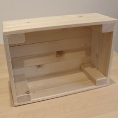 ☆廃材家具☆多用途ストレージボックス(小)肉球焼き印付きの画像