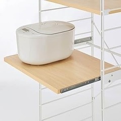 [ベルメゾン] スチールラック スライド棚 高さ調節 レンジボード ダブルワイヤー レンジ台 ブラウン×ブラック F 幅60 高さ100の画像