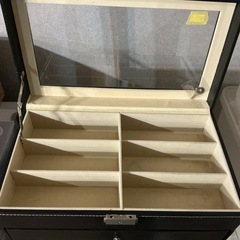 可愛い小物入れ😍💕 鍵付き🔑 2段　大容量❗️ 小物入れ 小物ケース 黒の画像