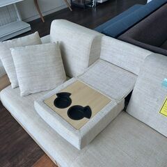 【広島石内店】ジモティー割！！３Pソファ/クリ-ニング済み/HG-6733の画像