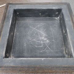 木製 角お香台 灰箱 蓋・灰付き レトロ 幅30㎝×奥行30㎝×高さ14㎝ 茶道具 和小物 角火鉢 西岡店の画像