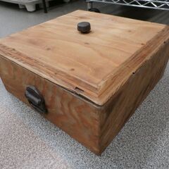 木製 角お香台 灰箱 蓋・灰付き レトロ 幅30㎝×奥行30㎝×高さ14㎝ 茶道具 和小物 角火鉢 西岡店の画像