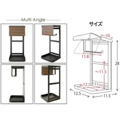 新品未使用 トイレットペーパーホルダー ティールブラウン 黒 スタイリッシュの画像