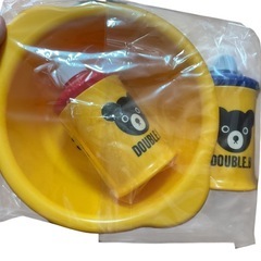 【新品未使用】DOUBLE.B ソープボトル＆桶セット（イエロー）の画像