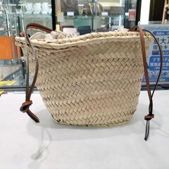 【LOEWE】　ロエベ　パームリーフ×レザー　ドローストリング　バケットバッグの画像