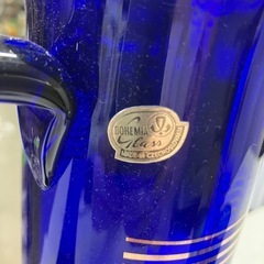 O2508-203 ボヘミアンガラス ピッチャー&グラス3個セット ※バラ売り不可 未使用品 保管時の汚れ有りの画像