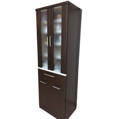 【8月中-引取限定】ニトリ食器棚　2枚扉カップボード　ブラウンの画像
