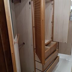 ★リユースのサカイ日立店★HJ7335  ワードローブ ナチュラルブラウン H183×D56×W173 クリーニング済み の画像