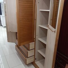 ★リユースのサカイ日立店★HJ7335  ワードローブ ナチュラルブラウン H183×D56×W173 クリーニング済み の画像