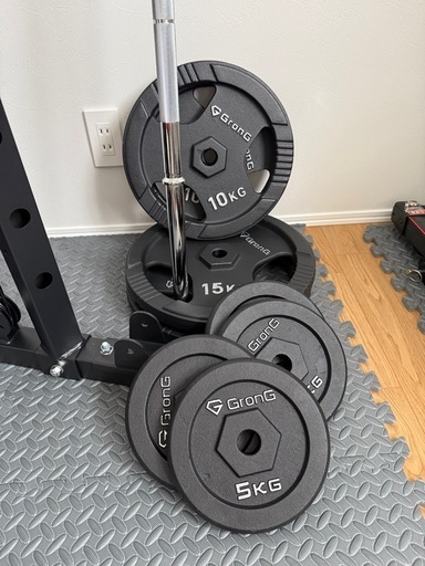 バーベルシャフト　プレート付き80kg