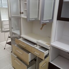 ★リユースのサカイ日立店★HJ7336 高橋木工所 レンジボード ホワイト H180×D41×W90 クリーニング済み の画像