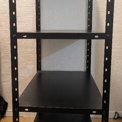 ★受付終了★【細かなキズあり】スチールラック（幅80×奥行45×高さ120cm／ブラック）お譲りしますの画像