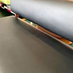 NITORI/ニトリ 2人掛けソファ 家具  ブラック ブラウン  天然木 レザー 札幌 東区の画像