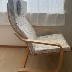 IKEA イケア　ポエング　POANG 限定カバー　オットマン付きの画像