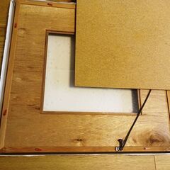 ◆取引条件有り◆希少未使用品◆屋久杉木目額縁（ガラス面額装部27x24㎝・外形46x43x3.5厚cm、北九州市・小林彫刻所製）の画像