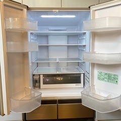 🏠フレンチドア🏠HITACHI 520L冷蔵庫 2021年製 R-H52N ファミリー冷蔵庫　日立 冷蔵庫 6ドア 520L  まるごとチルド🍖うるおい野菜室 NO.6820Fの画像