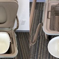 ☆【未使用品】定価55,650円 ナーセント ポータブルトイレ スチール製 長短取っ手型 キャスター付き ブラウン ベッドサイドポータブルトイレ 福祉 看護 介護(NF250805)Zi-2099の画像
