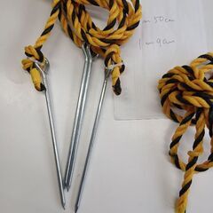 トラロープ　標識ロープ　０円　ピン付きの画像