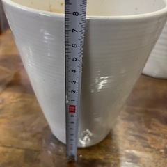 ！相談中！【白い陶器鉢カバー6点セット／観葉植物用・中古】の画像