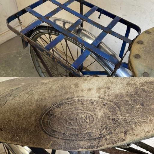 A-5i270□岐阜発　△昭和レトロ/KATANO/運搬自転車/26インチ/ロッドブレーキ/走行確認/フェンダーヘコミあり/スレ等あり/現状品　R6.3/16□