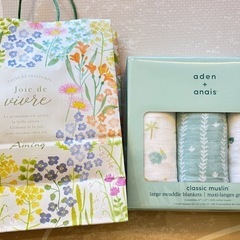 【新品】おしゃれ柄ガーゼおくるみ3枚aden + anais ｜プレゼントにも🎁の画像