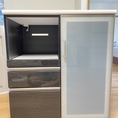 ニトリ 食器棚 Nポスティア レンジボード 幅80　食器棚 ニトリ 幅80 キッチンボード(シナモ80 WH) ダイニングボード