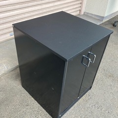 木製書庫　2段　両開き　上置き　キャビネット　書類棚　50×50×65cm の画像