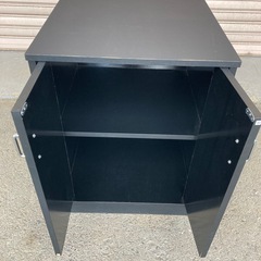 木製書庫　2段　両開き　上置き　キャビネット　書類棚　50×50×65cm の画像
