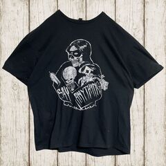 【XXL】GILDAN ギルダン Say Anything 親子スカル Tシャツ 古着TEE SKULL ドクロ 骸骨の画像