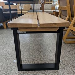 ジモティー見た！で5%OFF【ベンチ】展示アウトレット品 関家具 VERDEⅢ ベルデ3 ダイニングベンチ チェア 140cm:オークナチュラル/ブラックの画像