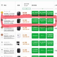 山善エアフライヤー  YAH-AC120(B)の画像