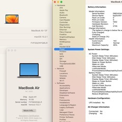 MacBook Air M1 256GB メモリ16GB 13インチ　 　の画像