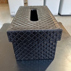 K2508-073 ティッシュケースカバー ブラック キルティング キズ汚れ有りの画像
